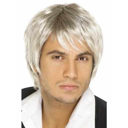 Boy Band Wig Light Blond And Brown Short