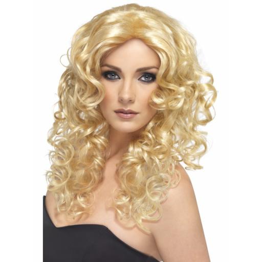 Glamour Wig Blond Long Curly