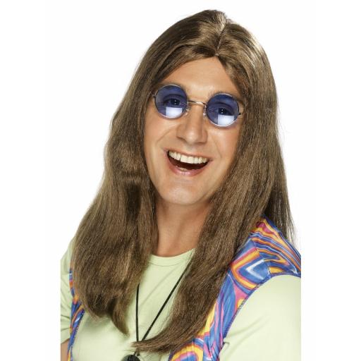 Neil Hippy Wig Brown with Side Parting