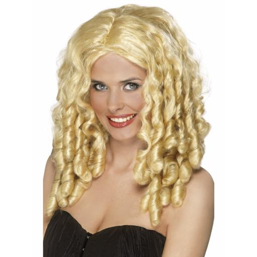 Film Star Wig Blond Long With Spiral Curls
