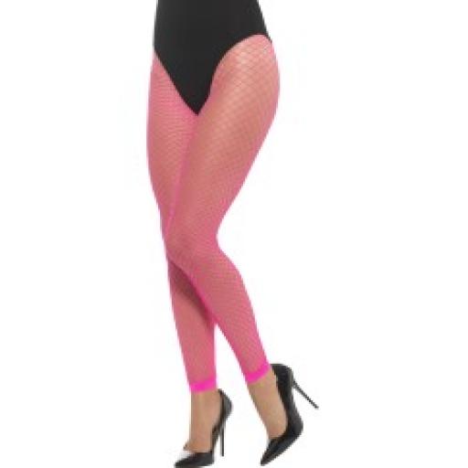 Footless Net Tights Neon Pink