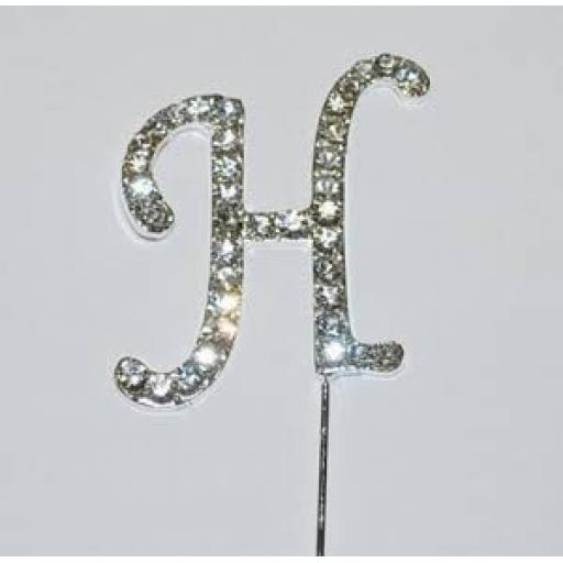 Diamante Letter H Cake Topper Decoration