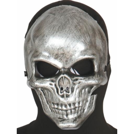 Metallic Silver Skull Mask