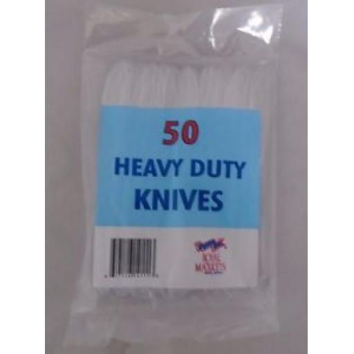 50 Heavy Duty Clear Plastic Knives