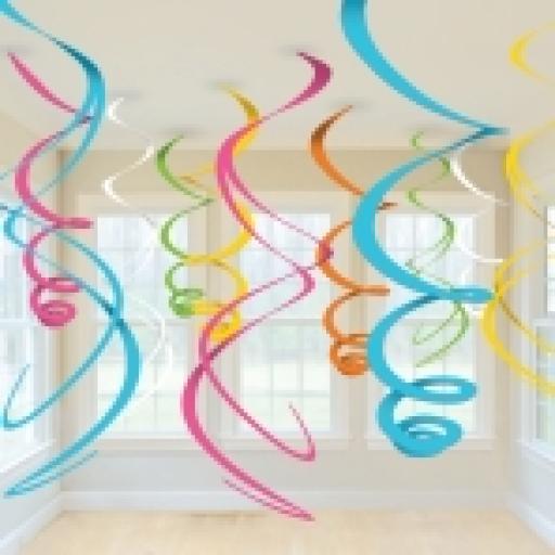 12 Colourfull Swirl Decoration 12pcs 22in