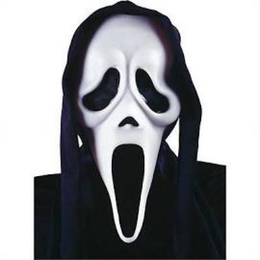 Offical Scream /Ghost Face Mask with Shroud