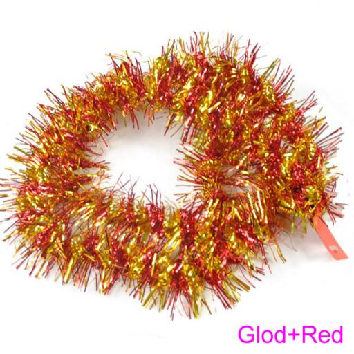 Tinsel Twin Colour Red & Gold 100mm x 2m