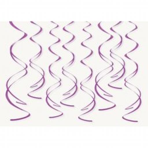 8 Plastic Swirls Purple Hanging Decoration