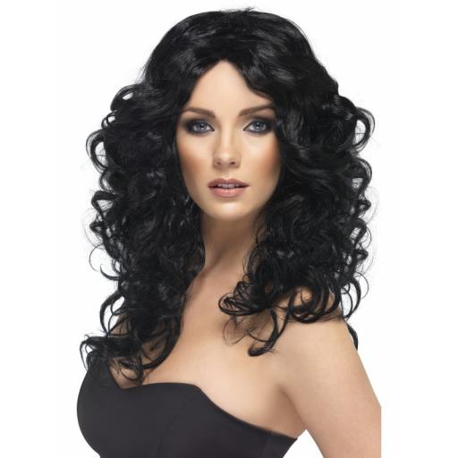 Glamour Wig Black Long Curly