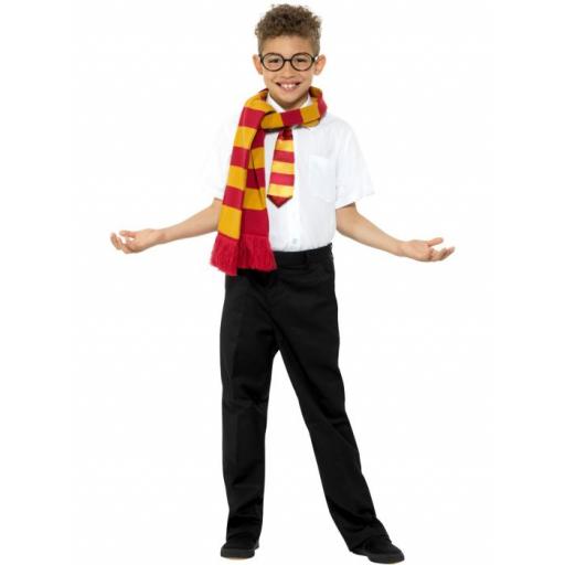 Schoolboy Kit, Black & Red, with Scarf, Tie & Glasses