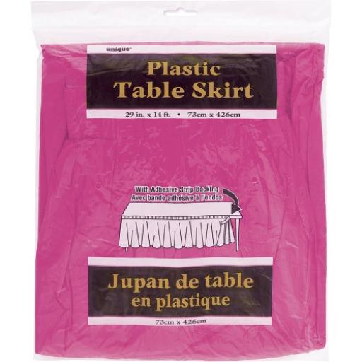 Plastic Table Skirt Hot Pink 73cm x 426cm