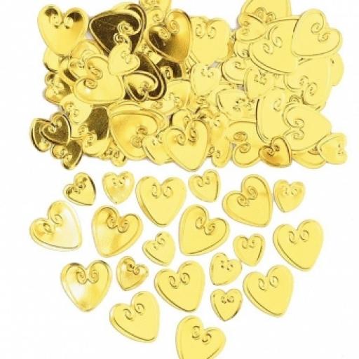 Gold Loving Hearts Embossed Confetti - 14g
