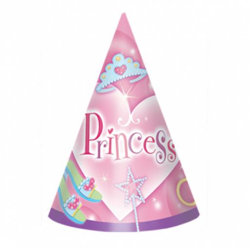 Princess Paper Cone Hats - 15.2cm 8pcs