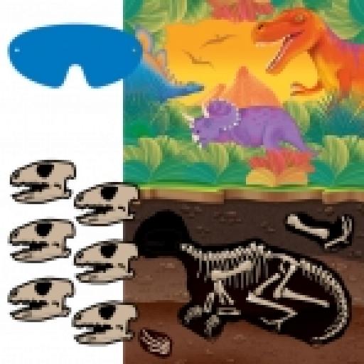 Prehistoric Party Game 1Poster 12Stickers Blindfo