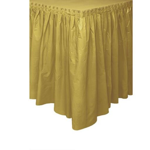 Plastic Gold Table Skirt 73cm x 426cm