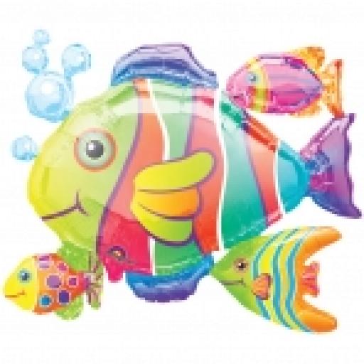 SuperShape Tropical Fish Cluster Foil Ball 30x24in
