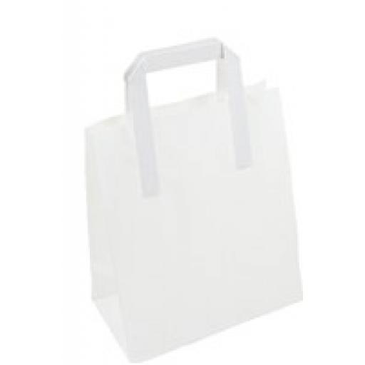 10 Paper Bag with handle white 12x21x25 cm