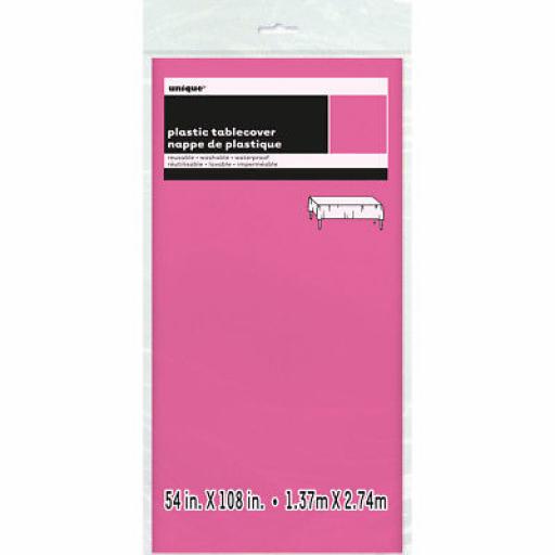 Plastic Tablecover Hot Pink Oblong 54x108 inch