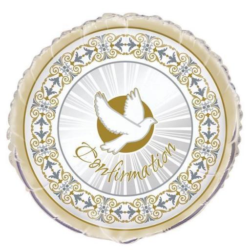 Silver & Gold Radiant Cross Confirmation 18" Foil Balloon