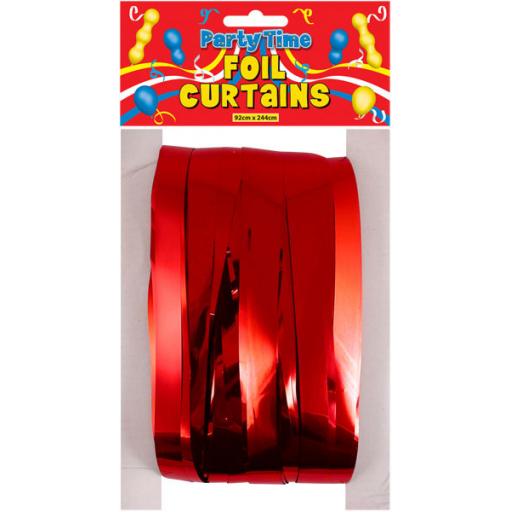 Red Foil Shimmer Door Curtain 92cm x 244cm