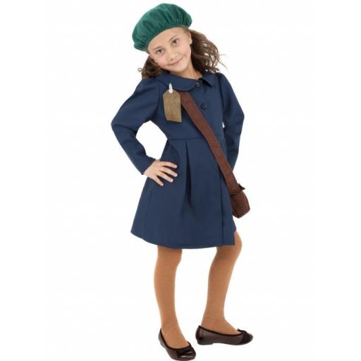 World War II Evacuee Girl Costume Small Size Age 4-6