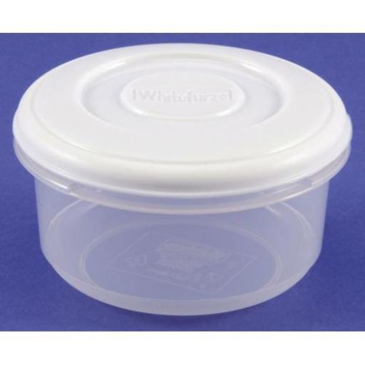 0.5 L Clear Plastic Round Container + White Lid