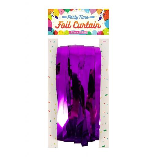 Purple Foil Shimmer Door Curtain 92cm x 244cm
