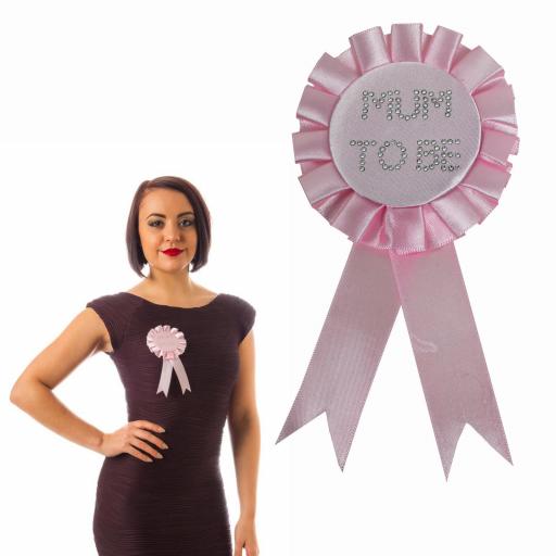 Mum To Be Pink Baby Shower Badge