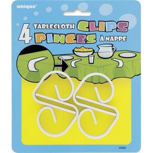 4 White Tablecloth Clips