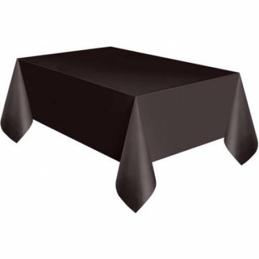 Plastic Tablecover Black Oblong 54x108 inch