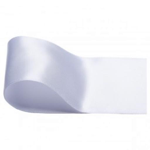 Double Sided Satin Ribbon - 50mm x 1m - White