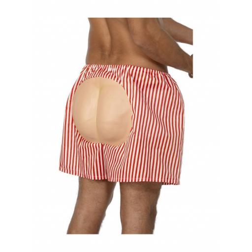 Bum Shorts, EVA, Red + White Stripy Stag Night