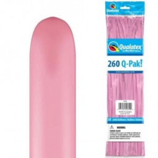 Qualatex Pink 260Q-PAK Modelling Balloons 50pcs