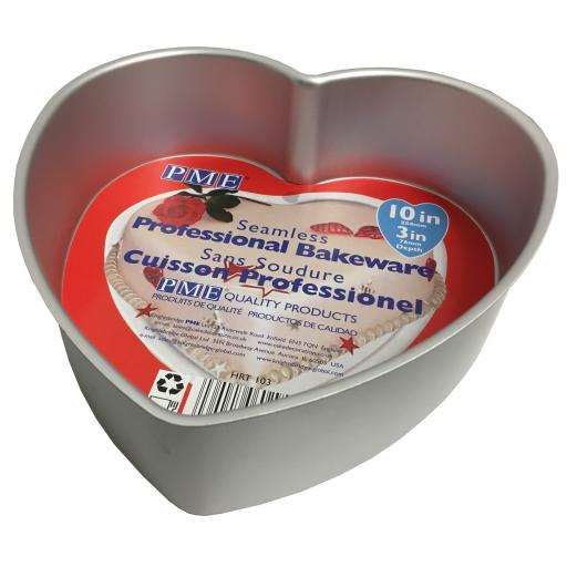 PME 10x3 inch Heart Shape Seamless Professional Cake Tin