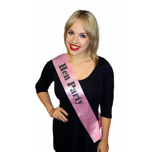 Hen Night Sash with Diamante Stones Accross the letters
