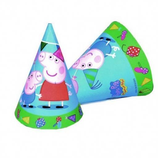 Peppa Pig Paper Party Cone Hats 6ct