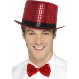 Sequin Top Hat Red