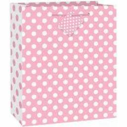 Baby Pink Polka Dot Gift Bag 12.5 inch x 10.5 inch