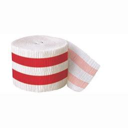 Red Striped Crepe Paper Streamers 30 Ft