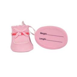 Cake Star Plastic Topper - Baby Booties Pink