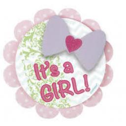 It is a Girl Baby Shower Badge