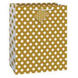 Gold Polka Dot Gift Bag 13" x 10.5"