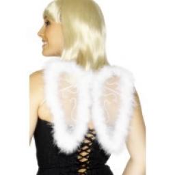 Mini Glitter Wings White Marabou Trim
