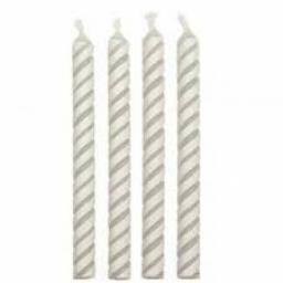 PME 24 White Medium Striped Candles