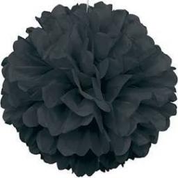 Puff Ball Black Tissue Decoration 16inch