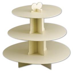 Three Tier Card Cake Stand Ivory
