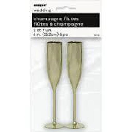 Champagne Flutes Mini Gold 2pcs