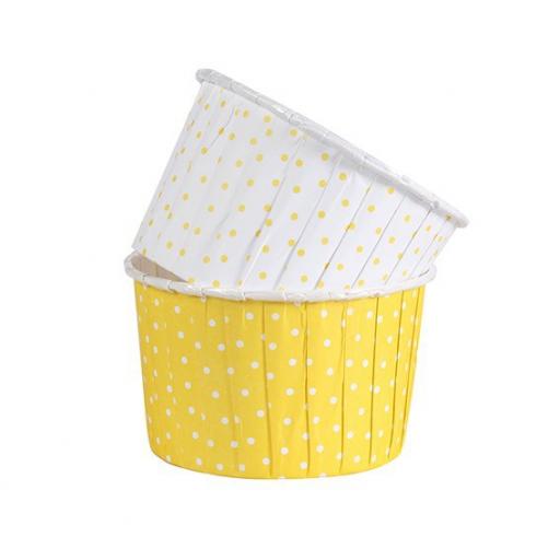 Polka Dot Yellow 24 Coloured Baking Cups