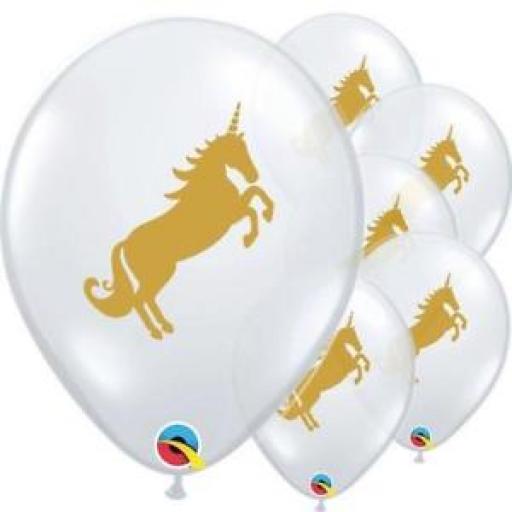 Latex Unicorn 11" Clear Balloons Helium Quality 25pcs