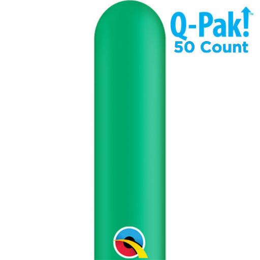 Qualitex Green 260Q-PAK Modelling Balloons 50pcs